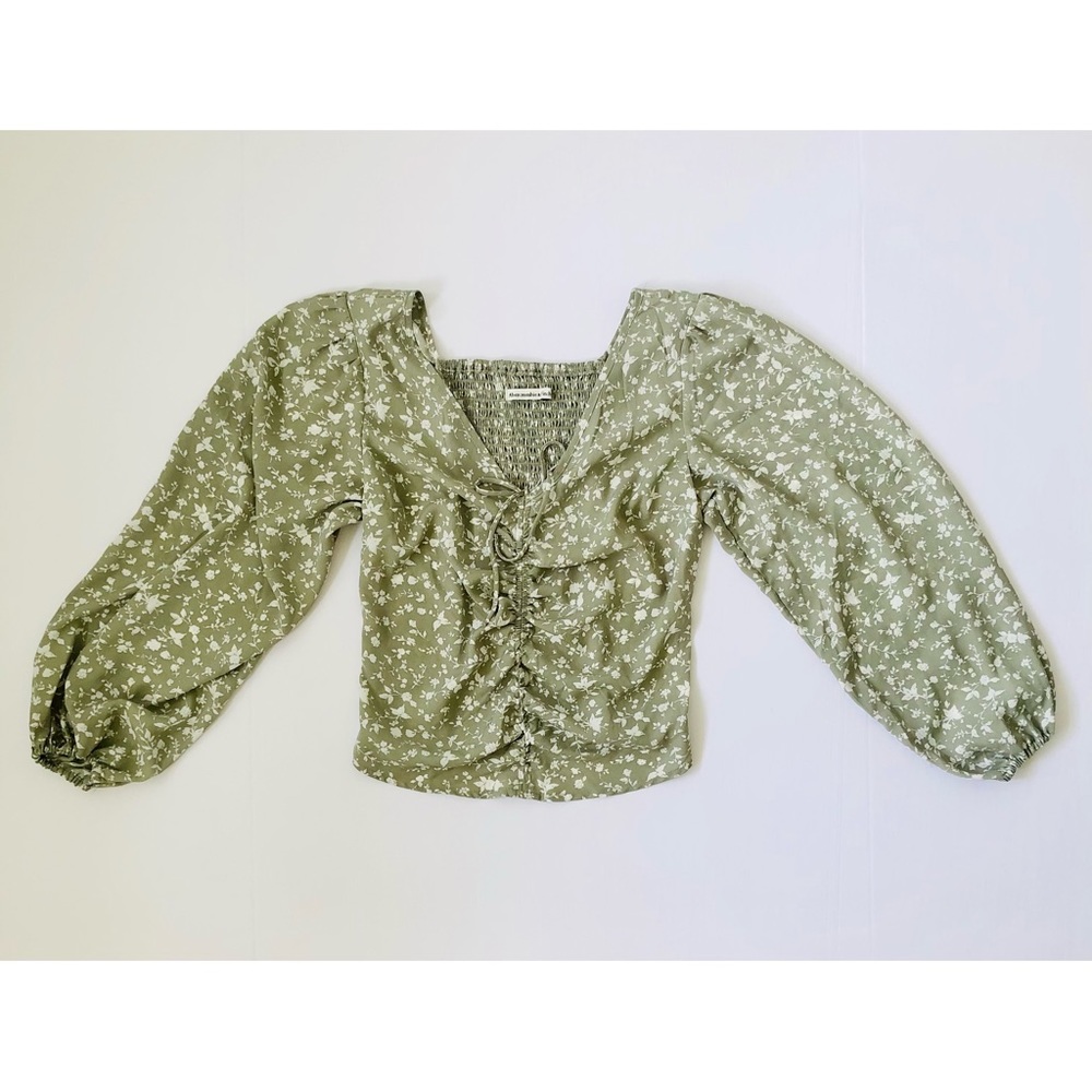 Abercrombie & Fitch Long Sleeve Cinched Front Top